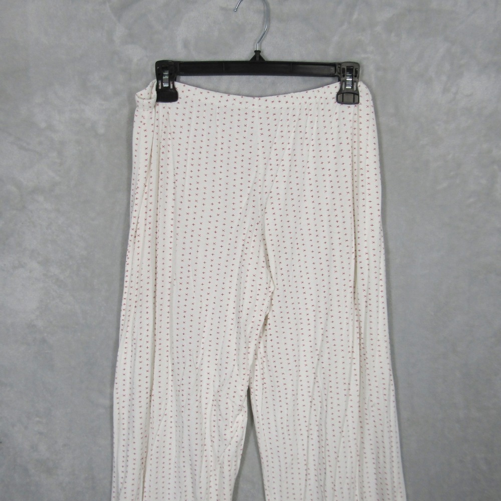 Eberjey Gisele Pajama Set Womens XL White Red Cross Print Modal Long Sleeve Pant - Picture 4 of 16